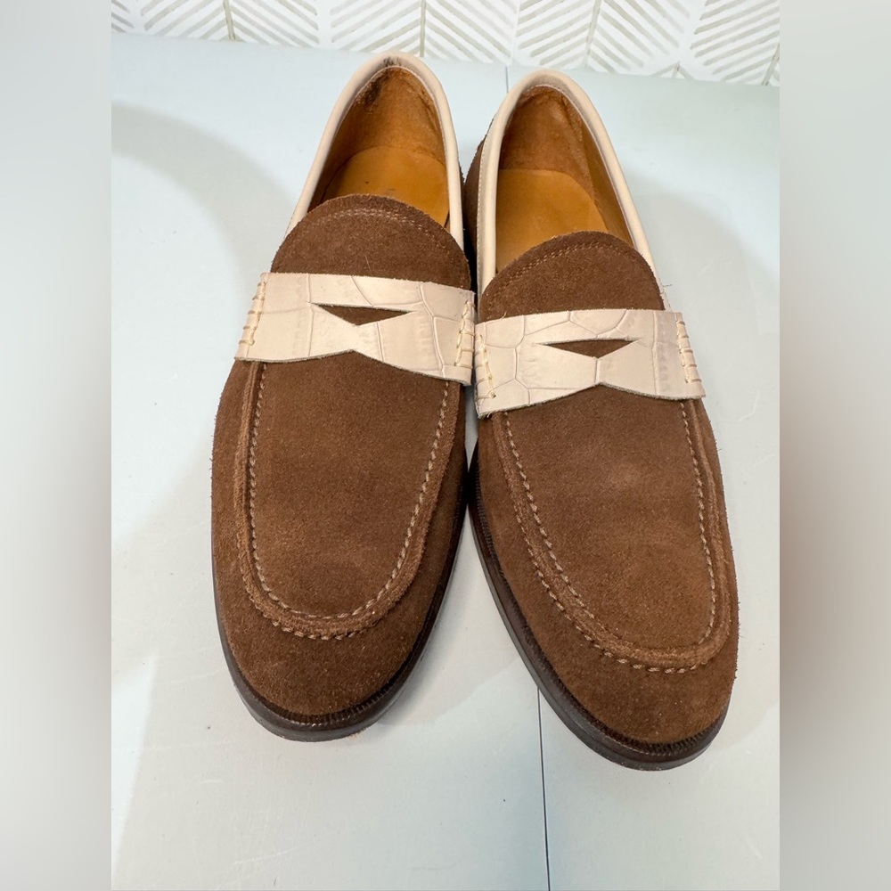 Albert Couture Suede Leather Designer Women’s 8.5 Loafers Brown Made In‎ Spain